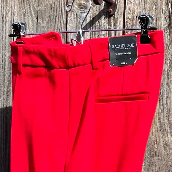 Rachel Zoe red hi-rise flare wide leg pant size large - Picture 11 of 17